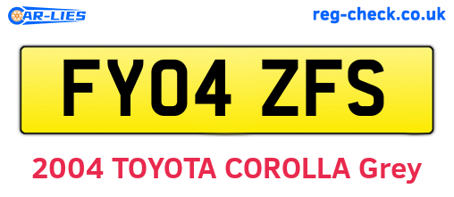 FY04ZFS are the vehicle registration plates.