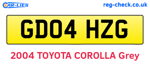 GD04HZG are the vehicle registration plates.