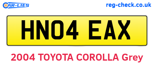 HN04EAX are the vehicle registration plates.
