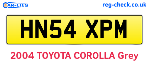 HN54XPM are the vehicle registration plates.