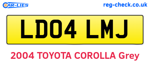LD04LMJ are the vehicle registration plates.