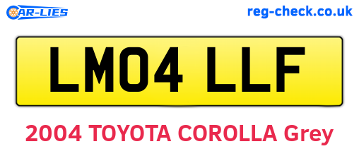 LM04LLF are the vehicle registration plates.