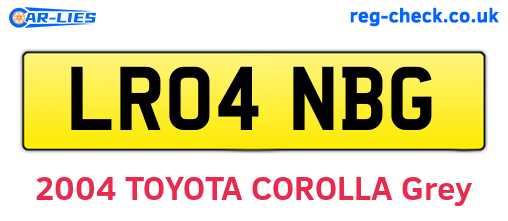 LR04NBG are the vehicle registration plates.