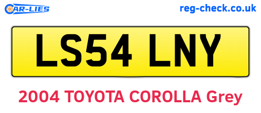 LS54LNY are the vehicle registration plates.