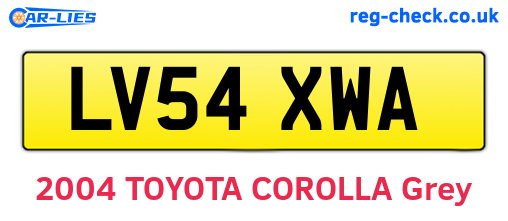 LV54XWA are the vehicle registration plates.