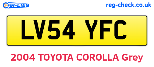 LV54YFC are the vehicle registration plates.