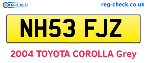 NH53FJZ are the vehicle registration plates.