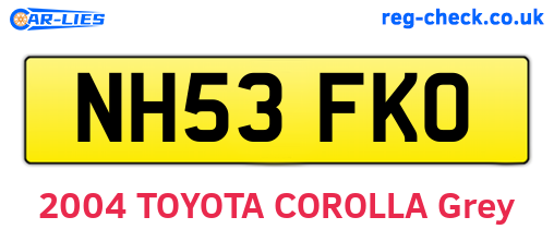 NH53FKO are the vehicle registration plates.