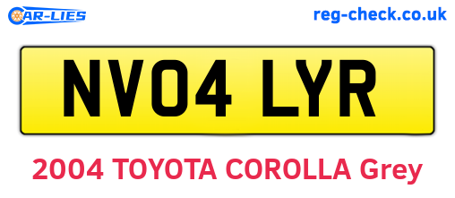 NV04LYR are the vehicle registration plates.