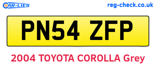 PN54ZFP are the vehicle registration plates.