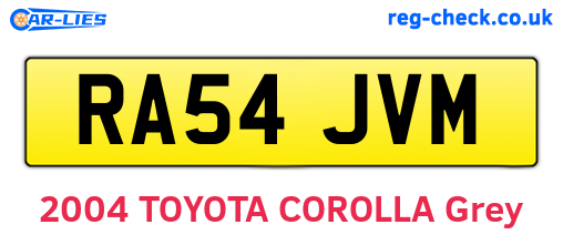 RA54JVM are the vehicle registration plates.
