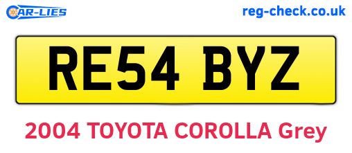 RE54BYZ are the vehicle registration plates.