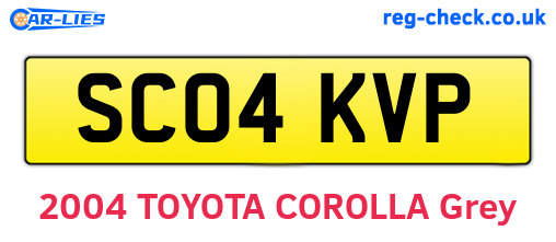 SC04KVP are the vehicle registration plates.