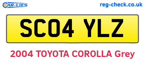 SC04YLZ are the vehicle registration plates.