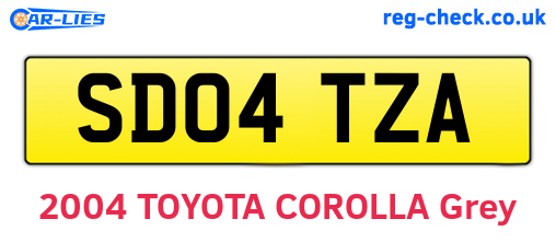 SD04TZA are the vehicle registration plates.