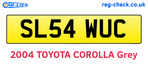 SL54WUC are the vehicle registration plates.