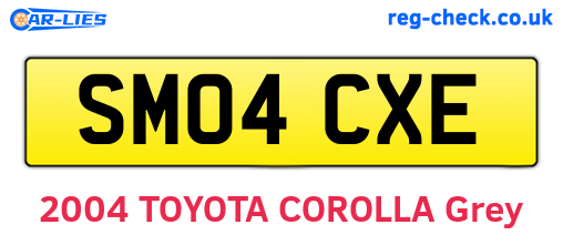 SM04CXE are the vehicle registration plates.