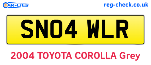 SN04WLR are the vehicle registration plates.