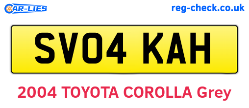 SV04KAH are the vehicle registration plates.