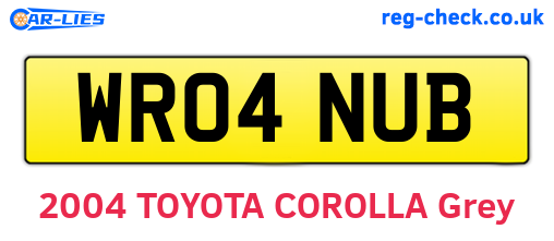 WR04NUB are the vehicle registration plates.