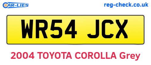WR54JCX are the vehicle registration plates.