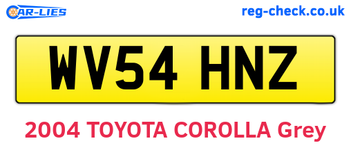 WV54HNZ are the vehicle registration plates.