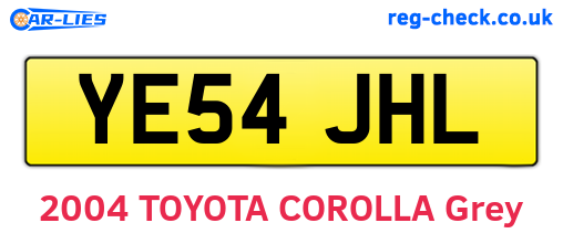 YE54JHL are the vehicle registration plates.