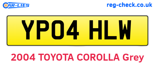 YP04HLW are the vehicle registration plates.