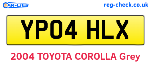 YP04HLX are the vehicle registration plates.