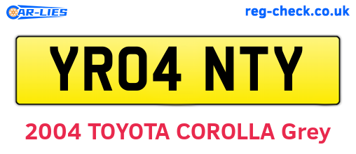 YR04NTY are the vehicle registration plates.