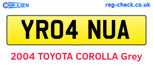 YR04NUA are the vehicle registration plates.