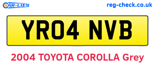 YR04NVB are the vehicle registration plates.