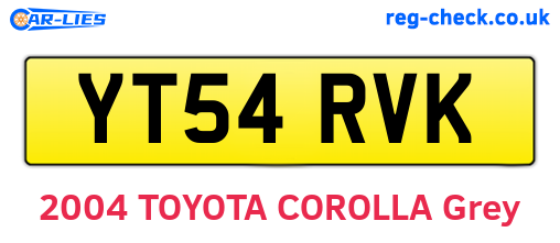 YT54RVK are the vehicle registration plates.