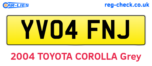 YV04FNJ are the vehicle registration plates.