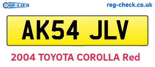 AK54JLV are the vehicle registration plates.