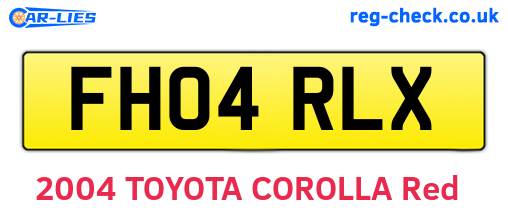 FH04RLX are the vehicle registration plates.