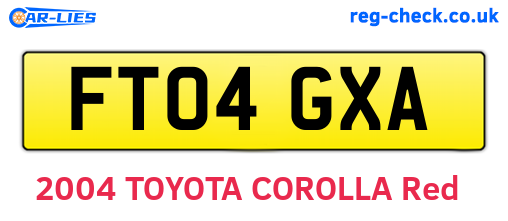 FT04GXA are the vehicle registration plates.