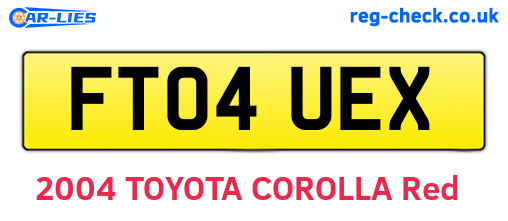 FT04UEX are the vehicle registration plates.