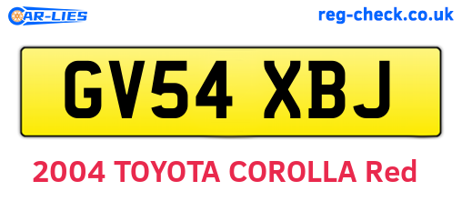 GV54XBJ are the vehicle registration plates.