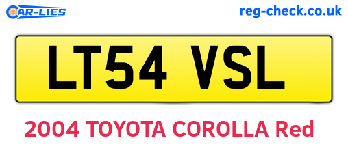 LT54VSL are the vehicle registration plates.