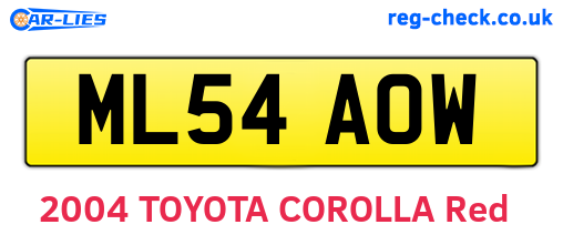 ML54AOW are the vehicle registration plates.