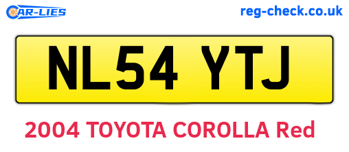 NL54YTJ are the vehicle registration plates.