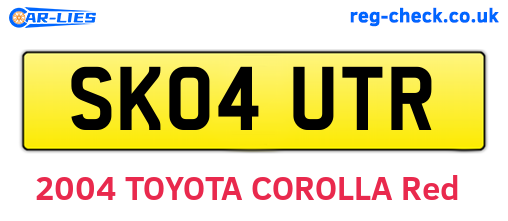 SK04UTR are the vehicle registration plates.