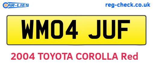 WM04JUF are the vehicle registration plates.