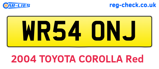 WR54ONJ are the vehicle registration plates.
