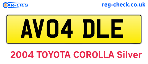 AV04DLE are the vehicle registration plates.