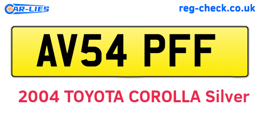 AV54PFF are the vehicle registration plates.