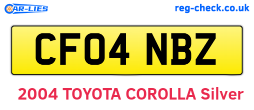 CF04NBZ are the vehicle registration plates.