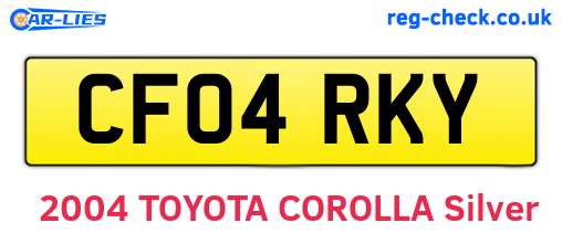 CF04RKY are the vehicle registration plates.