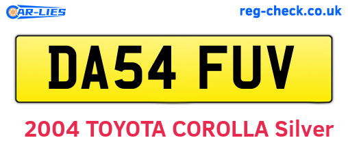 DA54FUV are the vehicle registration plates.